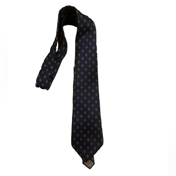 Dior Blue Patterned Silk Tie - Picture 1 of 4